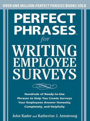 Perfect Phrases for Writing Employee Surveys - ebook